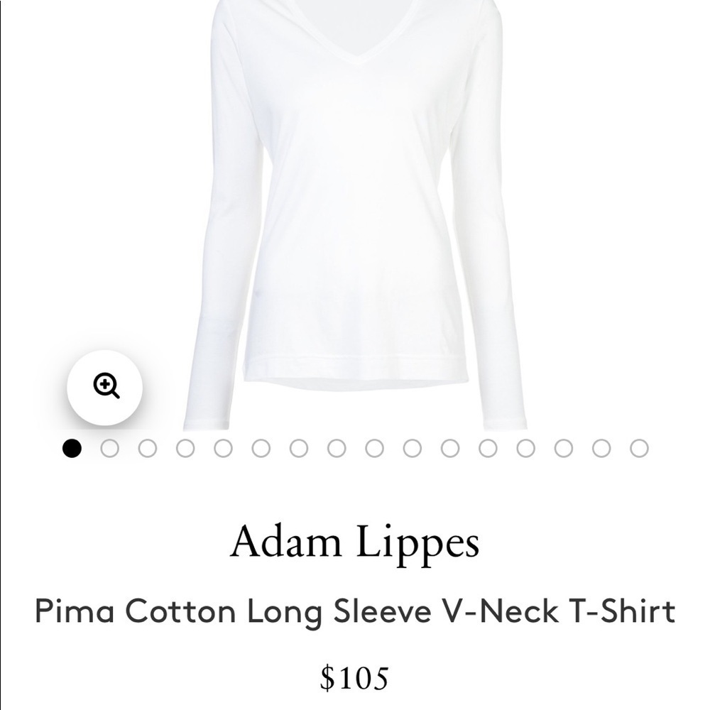 Brand new in bag Adam Lippes v-neck white shirt XL